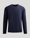 Navy Dressy V-Neck Sweater, long-sleeve knit, displayed simply.