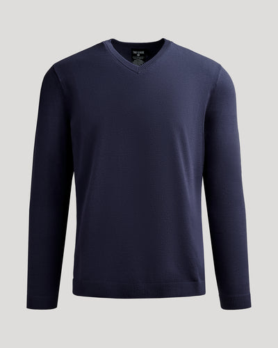 Dressy V-Neck Sweater - Navy