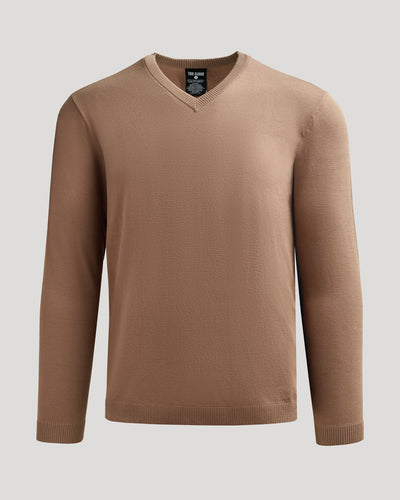 Dressy V-Neck Sweater - Truffle