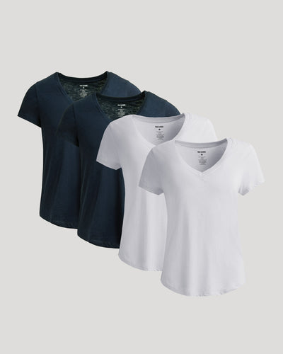 Cuello en V slub holgado