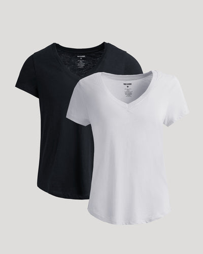 Cuello en V slub holgado