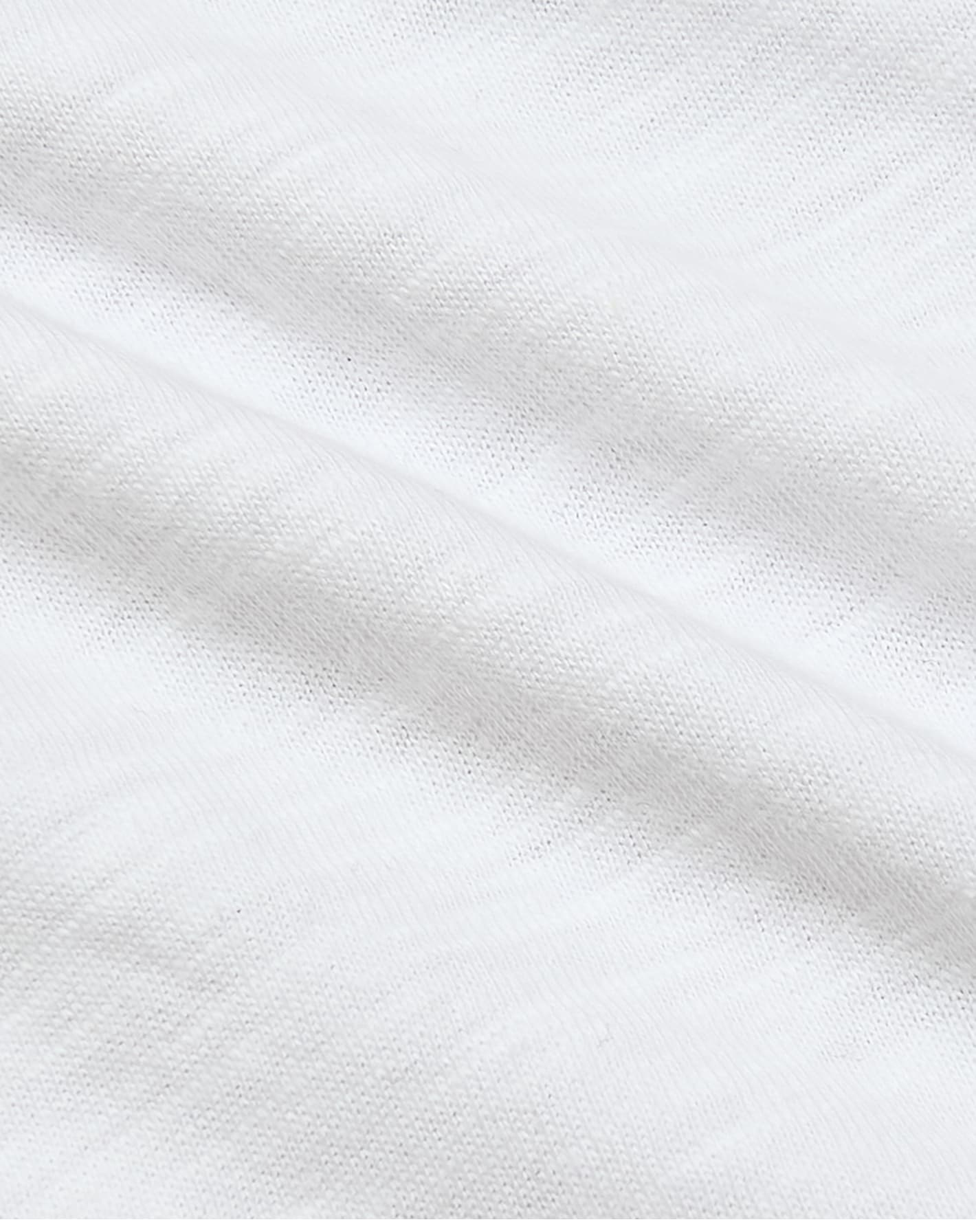 Womens Black & White Relaxed Slub V-Neck Tee texture close-up.