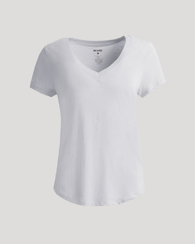 Relaxed Slub V-Neck - White
