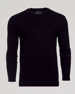 Black Long Sleeve Crew Neck Tee