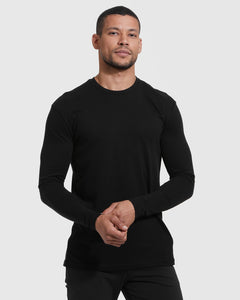 True ClassicBlack Long Sleeve Crew Neck Tee