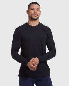 True ClassicAll Black Long Sleeve Crew Neck 3-Pack