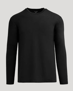 True ClassicBlack Classic Long Sleeve Crew Neck shirt on light grey background.
