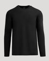 Black Classic Long Sleeve Crew Neck shirt on light grey background.