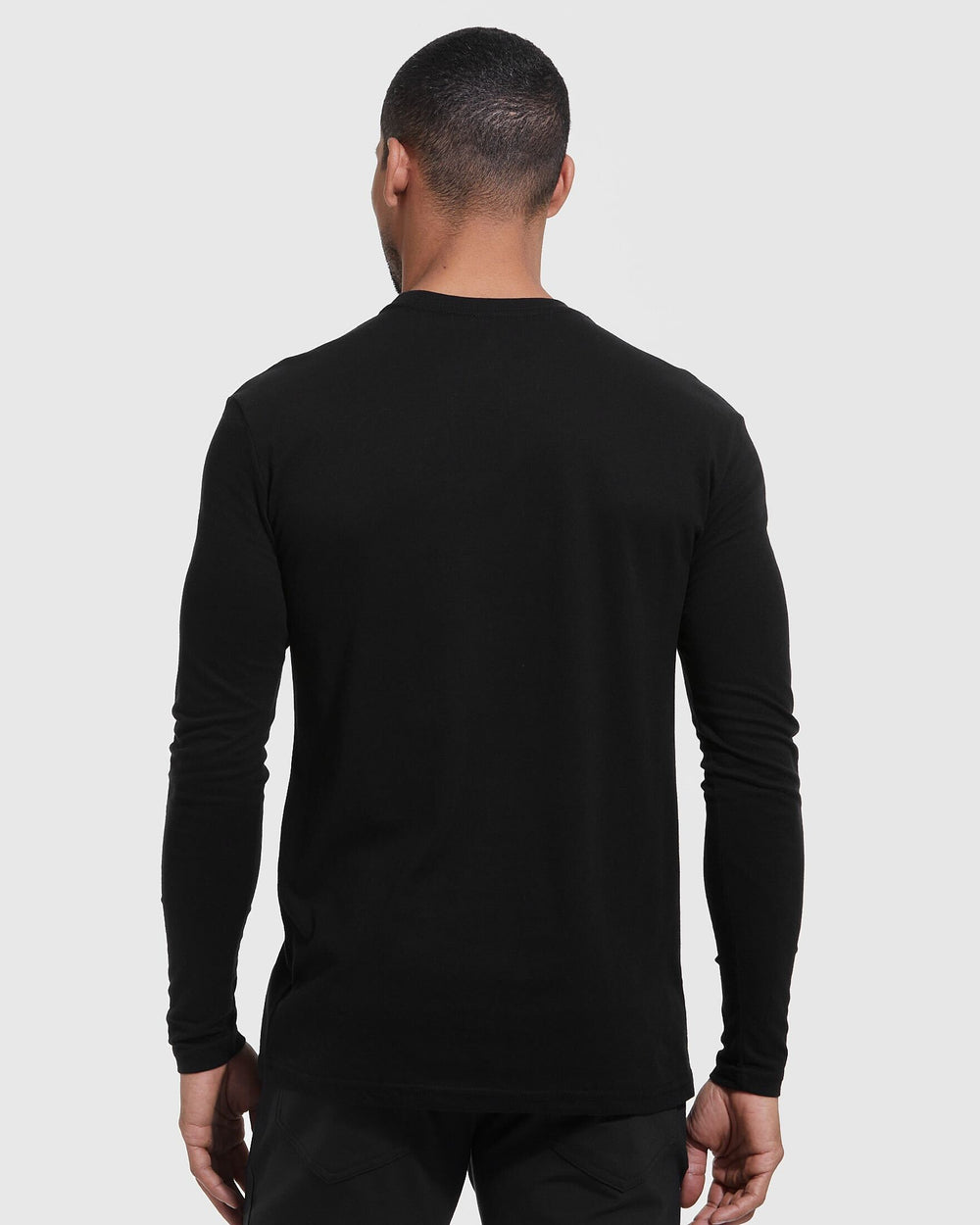 Black Long Sleeve Crew Neck Tee