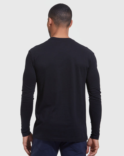 All Black Long Sleeve Crew Neck 3-Pack