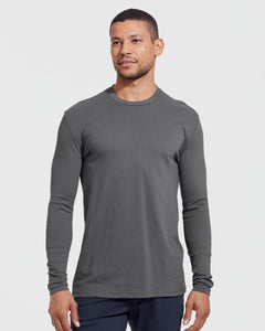 True ClassicGray Tones Long Sleeve Crew Neck 3-Pack