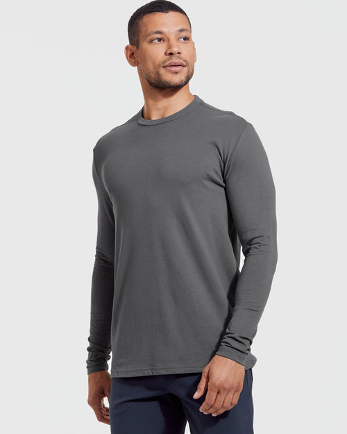 Gray Tones Long Sleeve Crew Neck 3-Pack