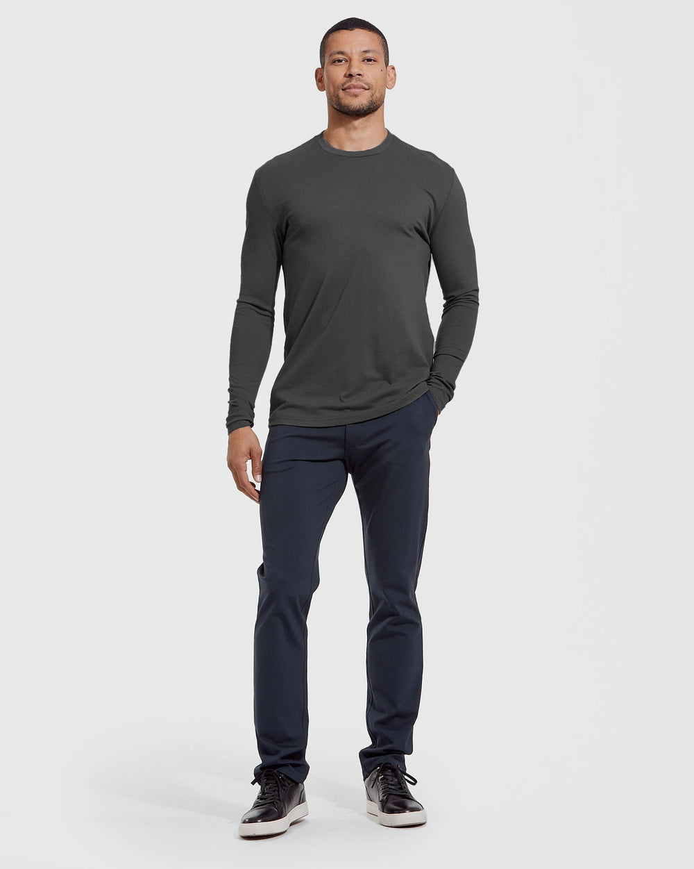 Carbon Long Sleeve Crew Neck Tee