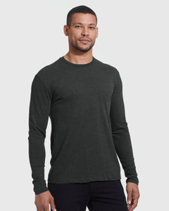 True ClassicCharcoal Heather Gray Long Sleeve Crew Neck Tee