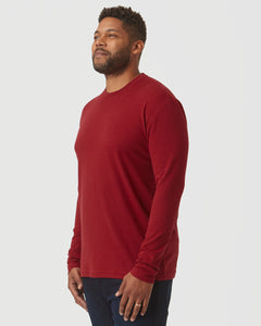 True ClassicCrimson Long Sleeve Crew Neck Tee