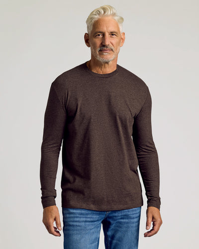 Classic Long Sleeve Crew Neck - Dark Heather Cocoa