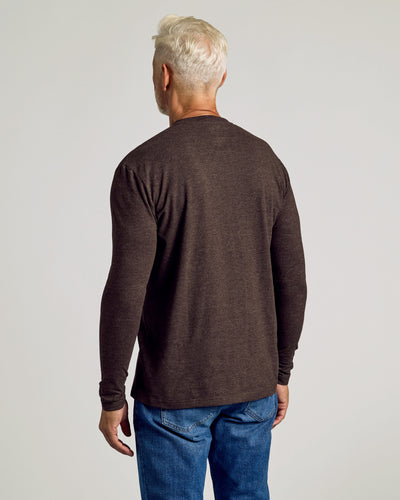 Classic Long Sleeve Crew Neck - Dark Heather Cocoa