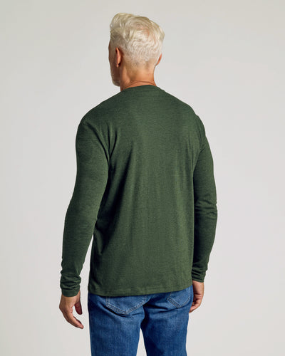 Classic Long Sleeve Crew Neck - Dark Heather Olive