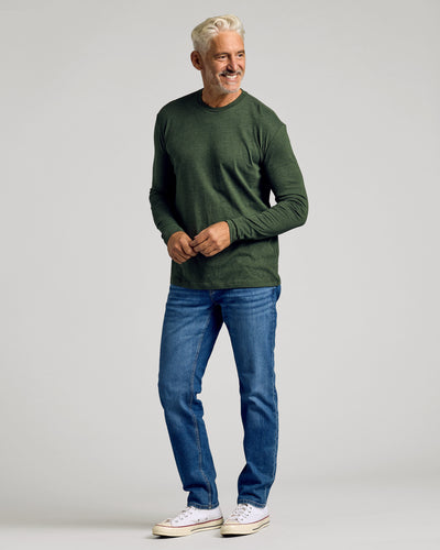 Classic Long Sleeve Crew Neck - Dark Heather Olive