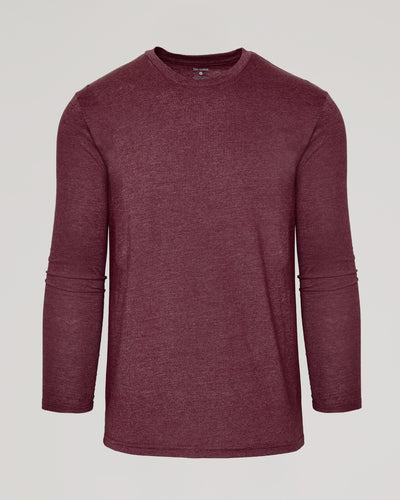 Classic Long Sleeve Crew Neck - Dark Heather Burgundy