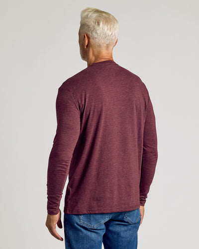 Classic Long Sleeve Crew Neck - Dark Heather Burgundy