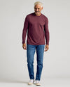 Heather Burgundy Crew Neck Long Sleeve