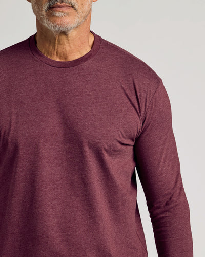 Classic Long Sleeve Crew Neck - Dark Heather Burgundy