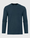 Dark Heather Pond Long Sleeve Crew Neck Tee laid flat.