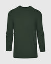 Dark Olive Classic Long Sleeve Crew Neck T-shirt laid flat.
