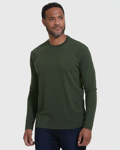 True ClassicDark Olive Long Sleeve Crew Neck Tee