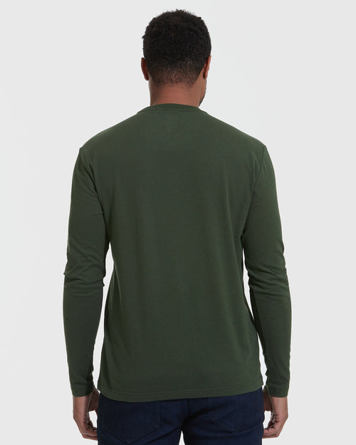 Dark Olive Long Sleeve Crew Neck Tee