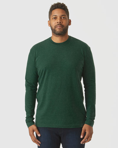 Classic Long Sleeve Crew Neck - Evergreen Heather