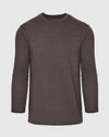 Heather Dark Oak Classic Long Sleeve Crew Neck shirt displayed flat.