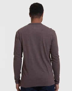 True ClassicHeather Dark Oak Long Sleeve Crew Neck Tee