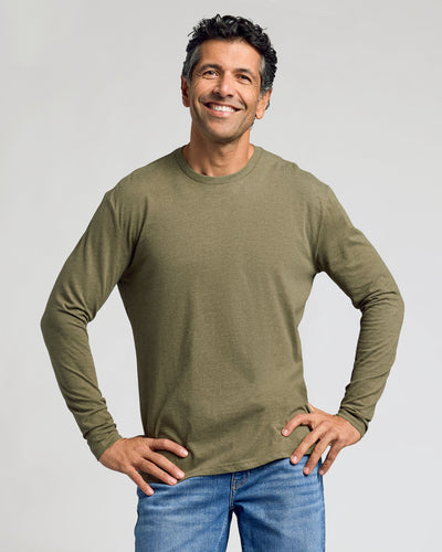 Heather Long Sleeve Crew Neck T-Shirt 3-Pack