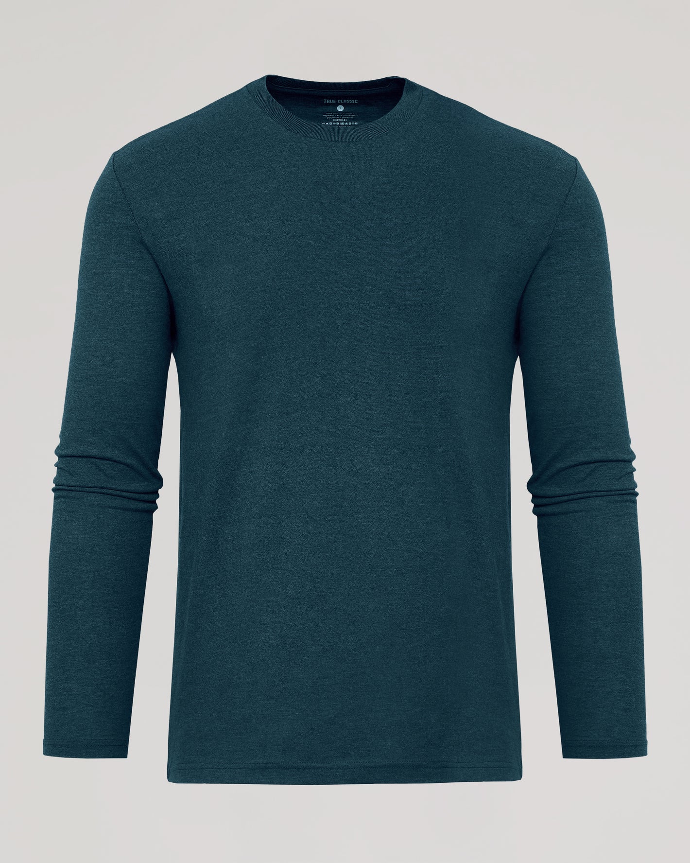 Dark Heather Seafarer Classic Long Sleeve Crew Neck shirt displayed.