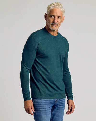 Classic Long Sleeve Crew Neck - Dark Heather Seafarer