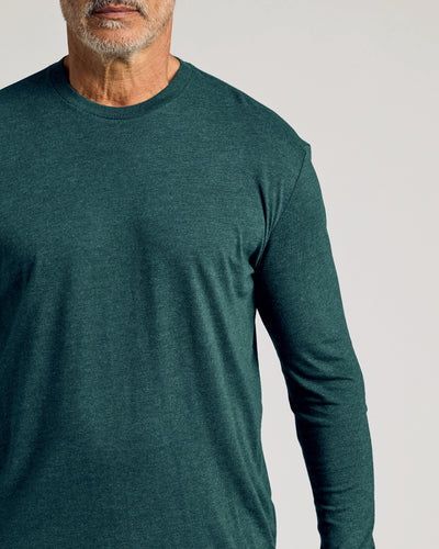 Classic Long Sleeve Crew Neck - Dark Heather Seafarer