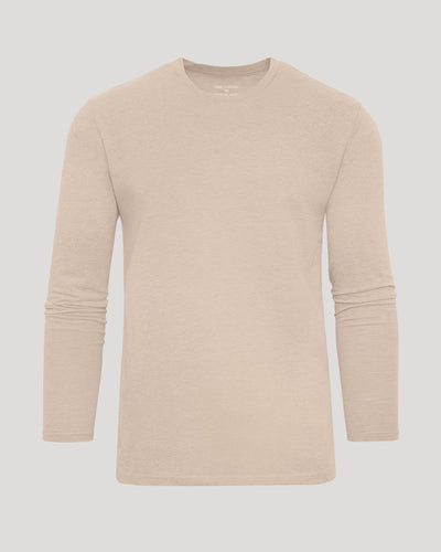 Classic Long Sleeve Crew Neck - Heather Camel