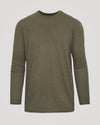 Heather Military Green Long Sleeve Crew Neck Tee