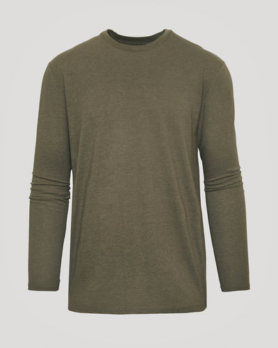 Classic Long Sleeve Crew Neck - Heather Military Green