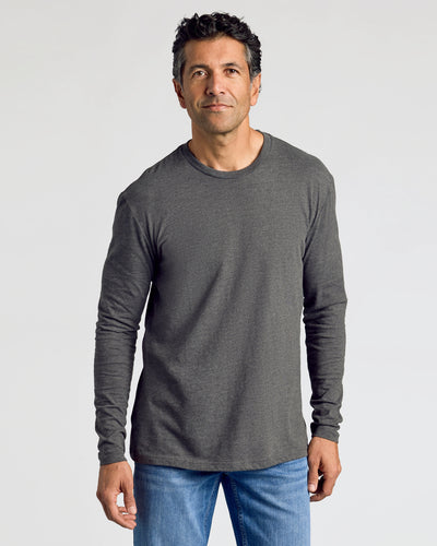 Classic Long Sleeve Crew Neck - Charcoal Heather Gray