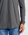 Charcoal Heather Gray Classic Long Sleeve Crew Neck