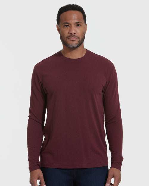 Mahogany Long Sleeve Crew Neck Tee