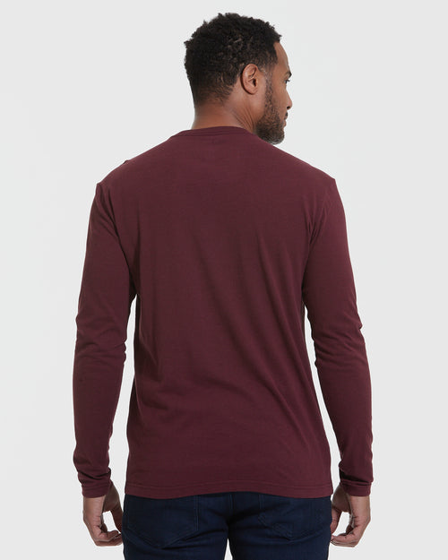 Mahogany Long Sleeve Crew Neck Tee