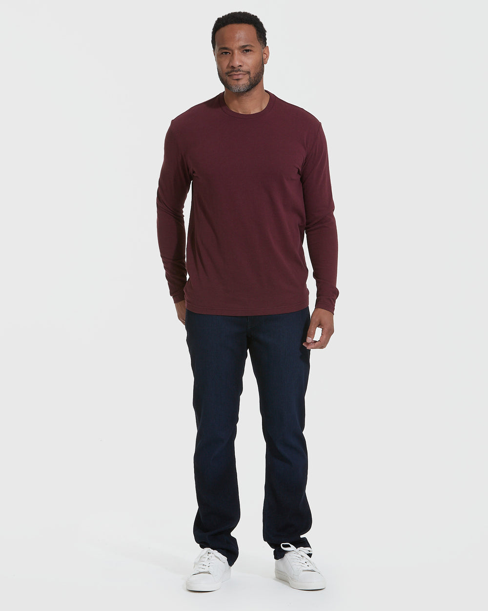 Mahogany Long Sleeve Crew Neck Tee