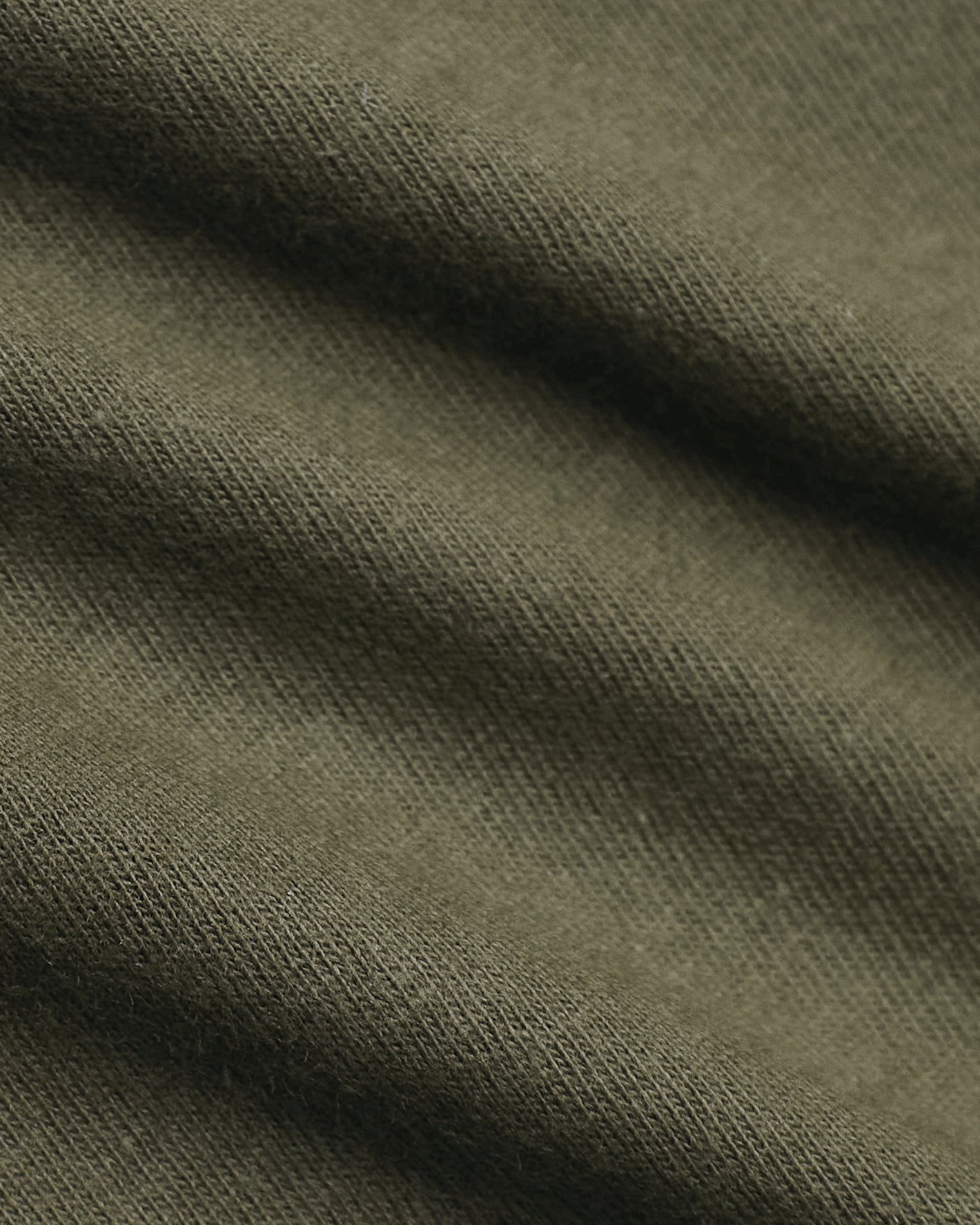 Military Green Classic Long Sleeve Crew Neck fabric close-up.