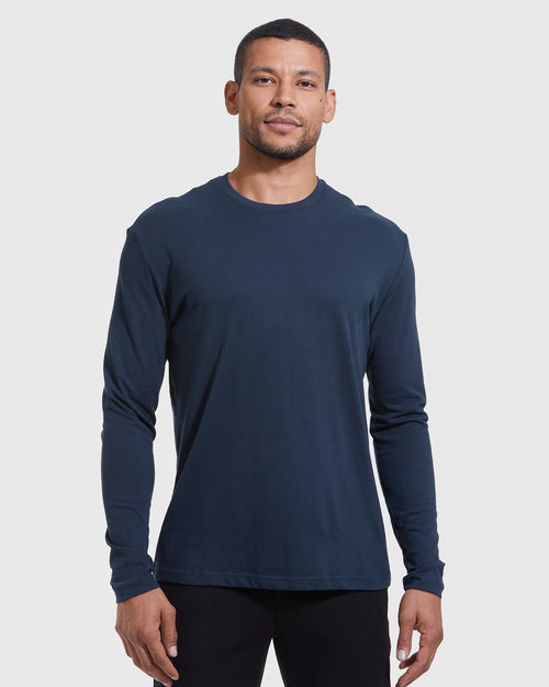 All Navy Long Sleeve Crew Neck 6-Pack