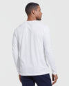 Man wearing All White Long Sleeve Crew Neck T-shirt from 3-Pack.