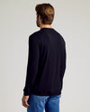 Black Crew Neck Sweater 2-Pack on man, showing slim fit from back.